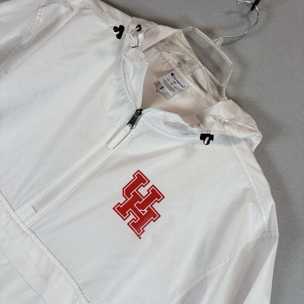 Champion Houston Cougars UH White Quarter Zip Windbreaker Medium